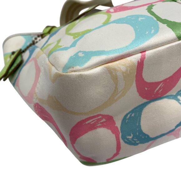 COACH Hampton Pastel Signature Scribble Shoulder Bag Tote 247 w/ 2 Hang Tags - Picture 8 of 16